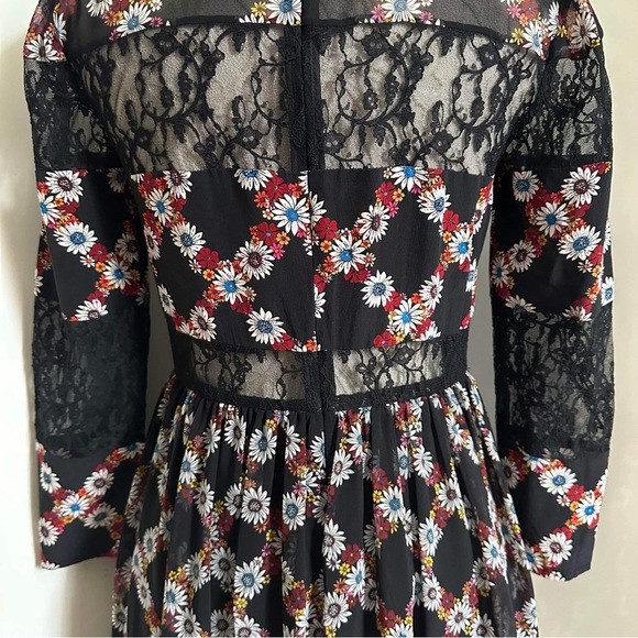 Sandro Paris Retox Silk Blend Daisy Print Dress sz 2 Medium - Picture 9 of 14